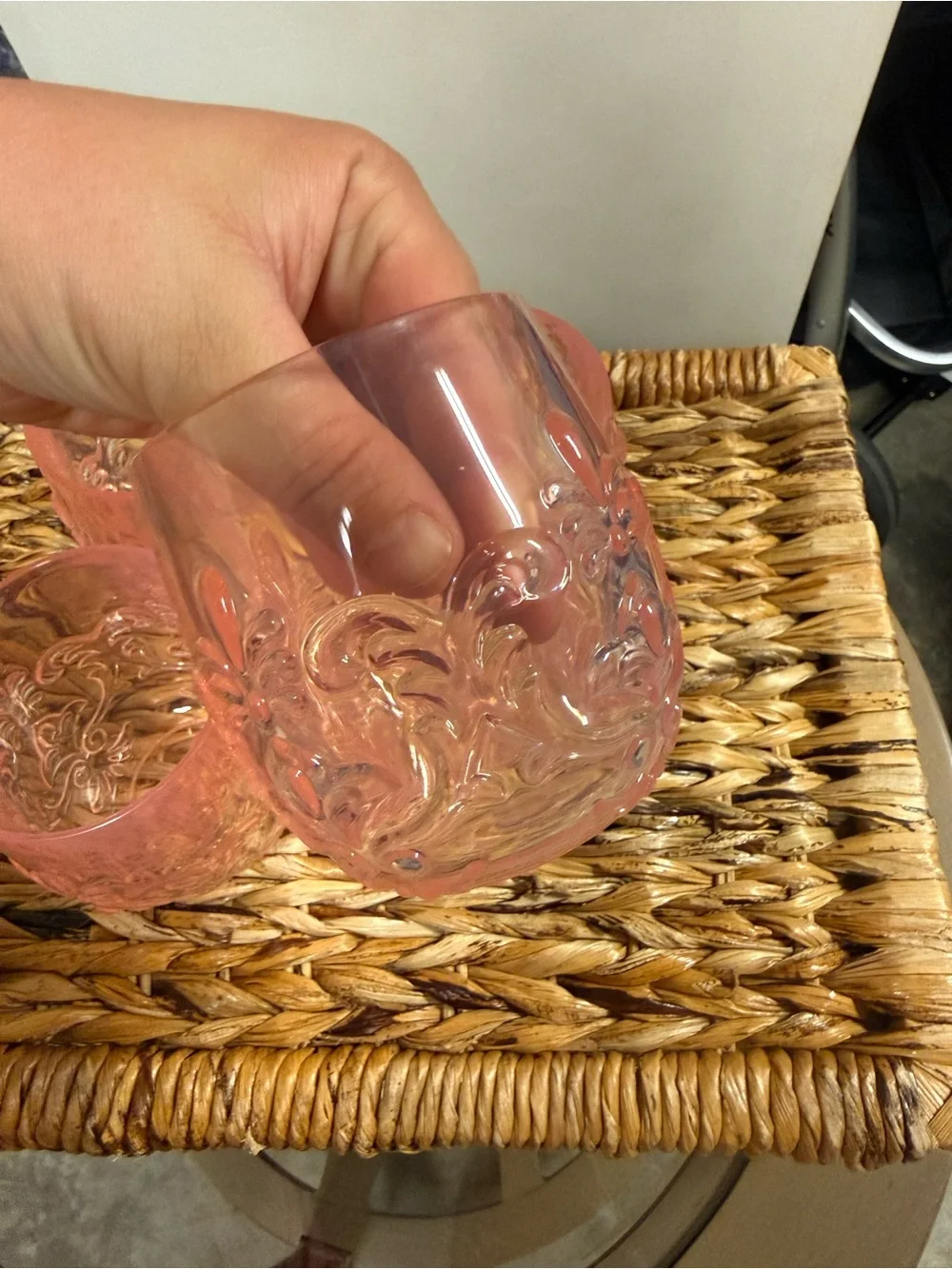 Pink Textured shatter proof Tumbler Set